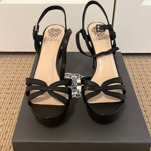 Vince Camuto VC Peppa Black Napa High heel black shoes. Never worn.